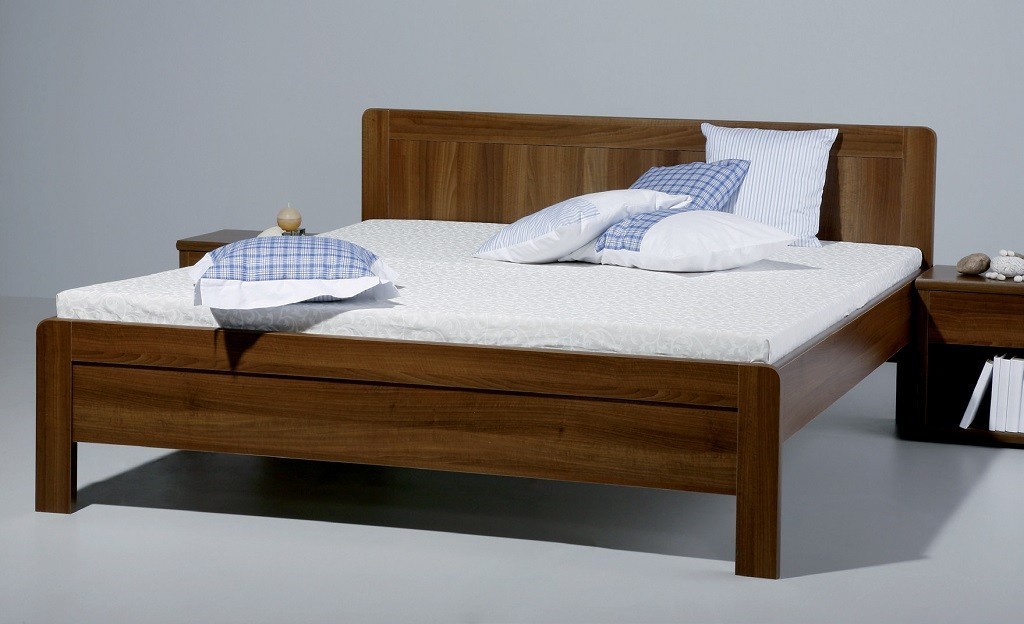 BMB KARLO FAMILY 180 x 200 cm- kvalitní lamino postel oblé rohy imitace dřeva třešeň Romana - SKLADEM, lamino