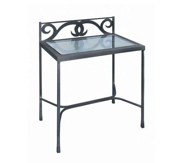 IRON-ART Noční stolek GRANADA - se skleněnou deskou, kov + sklo