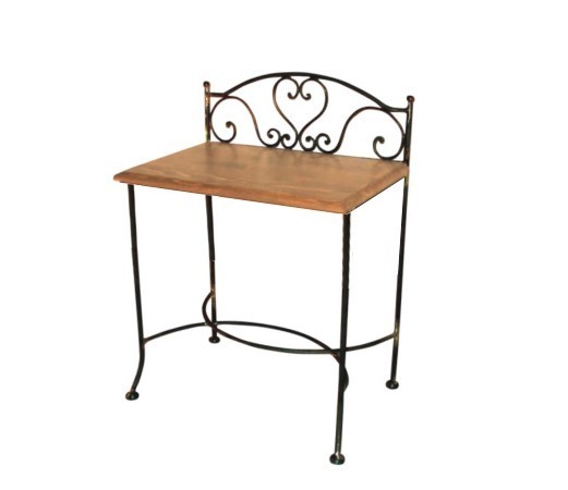 IRON-ART Noční stolek MALAGA - bez zásuvky, kov + dřevo
