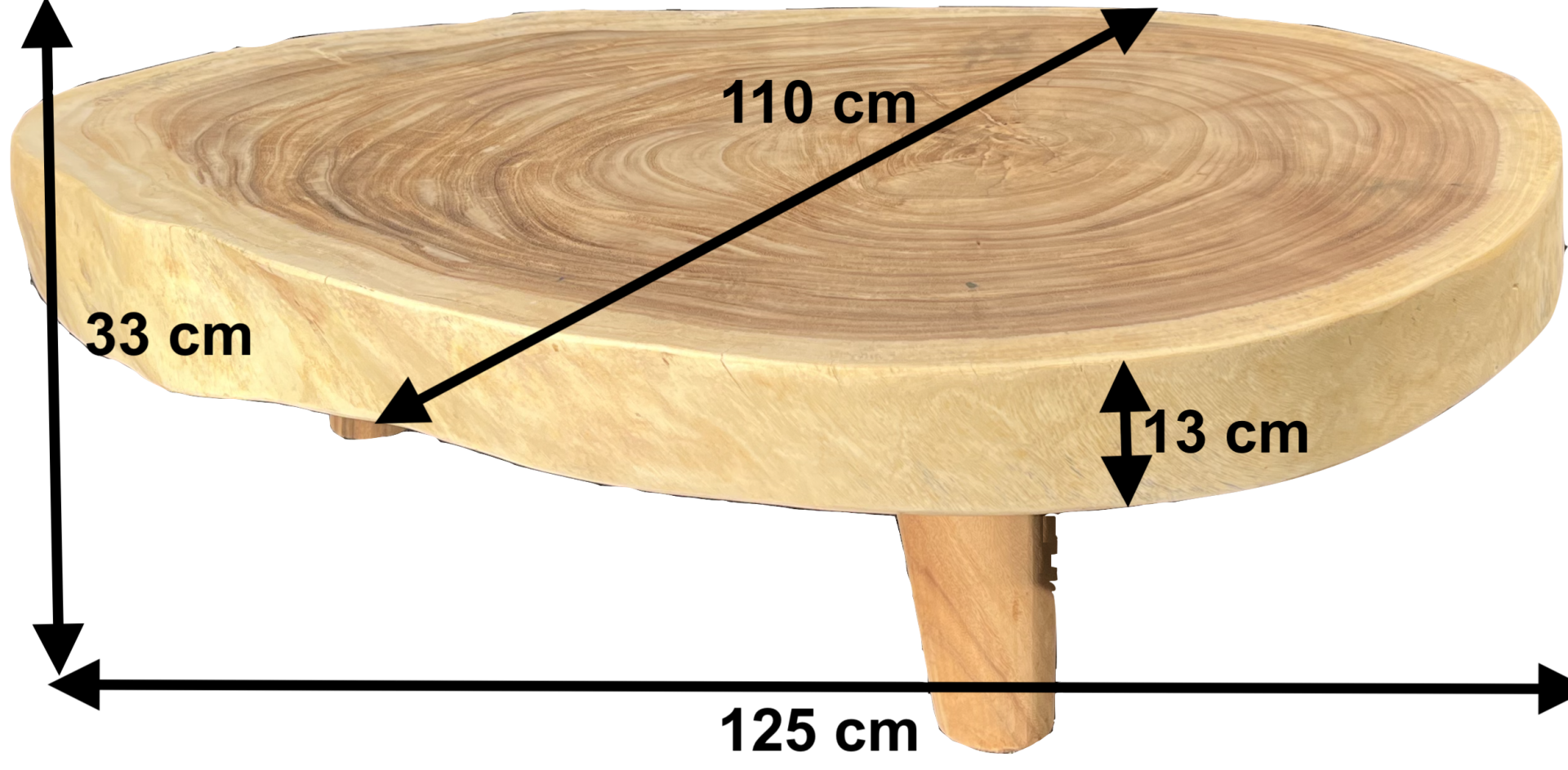 FaKOPA s. r. o. TRUNK LUX I - konferenční stolek ze Suaru 125 x 110 cm, suar