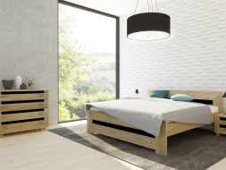 SALMA - masivní dubová postel s proskleným čelem 160 x 200 cm