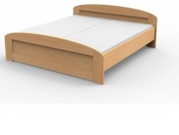 PETRA - masivní dubová postel  s oblým čelem u nohou 90 x 200 cm