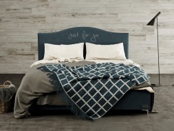 NAVY - čalouněná postel s možností vlastní výšivky (typ potahu B) 90 x 200 cm