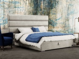 HORIZONTAL - designová postel s čalouněným čelem (typ potahu B) 90 x 200 cm