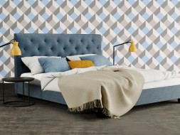 ALESIA - designová čalouněná postel (typ potahu A) 90 x 200 cm