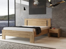 LÍVIA V - masivní dubová postel s vertikálně děleným čelem 90 x 200 cm