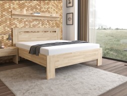LÍVIA H - masivní dubová postel s horizontálně děleným čelem ATYP