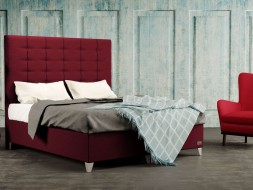WILD - designová čalouněná postel s vysokým čelem (typ potahu B) 90 x 200 cm