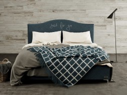 NAVY - čalouněná postel s možností vlastní výšivky (typ potahu A) 90 x 200 cm