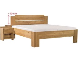 Grado MAX - masivní dubová postel se schodkovitým čelem 80 x 200 cm