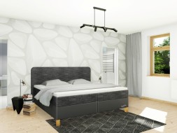 BEDFORD - postel s matrací, úložným prostorem i roštem 200 x 220 cm