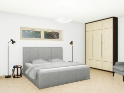 DOVER MISTRAL - čalouněná postel s úložným prostorem 180 x 210 cm