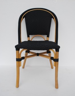 BISTRO - židle z umělého ratanu - černá