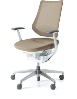 Japonská aktivní židle - Kokuyo ING GLIDER 360° chrom - béžová