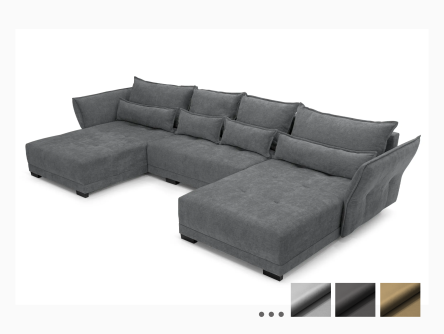 COMFORT DELUXE U - celočalouněná sedačka - potah MONOLITH - rozkládací pohovka s úložným prostorem