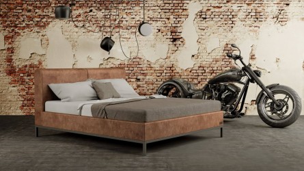 INDUSTRY - designová postel s čalouněným čelem (typ potahu A) 180 x 200 cm