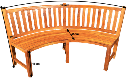 Kruhová lavice z teaku 180 cm