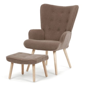 RELAXAČNÍ KŘESLO Relaxační křeslo, hnědá, látka bouclé, AK-319 BR2