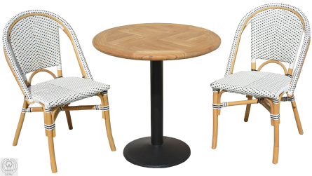 BISTRO+VARENA ⌀75cm - balkónový set - bílý