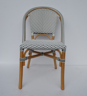 BISTRO - židle z umělého ratanu - bílá
