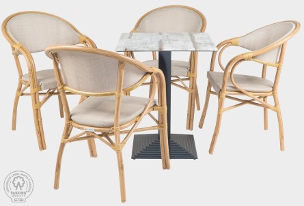MILANO SET IV - jídelní set s křesly a stolem 60 x 60 cm