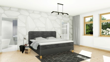 BEDFORD - postel s matrací, úložným prostorem i roštem 90 x 200 cm