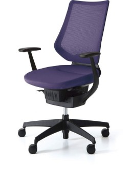Japonská aktivní židle - Kokuyo ING GLIDER 360° černá kostra - fialová