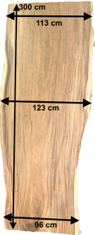 SUAR - stolová deska ze suaru 300 x 110 cm