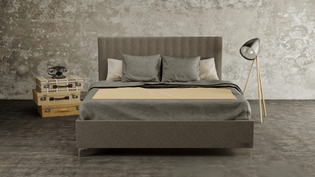 BELLATRIX - designová postel s čalouněným čelem (typ potahu A) 200 x 200 cm