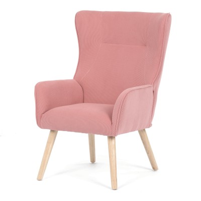 KŘESLO UŠÁK – manšestrová látka Křeslo ušák, růžová, manšestrová látka, AK-314 PINK2