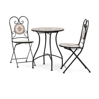 ZAHRADNÍ / BALKÓNOVÝ SET 1+2 - kov + keramická mozaika - US1600 SET