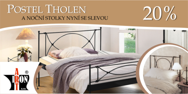 THOLEN - jednoduše krásná kovová postel - Akce!
