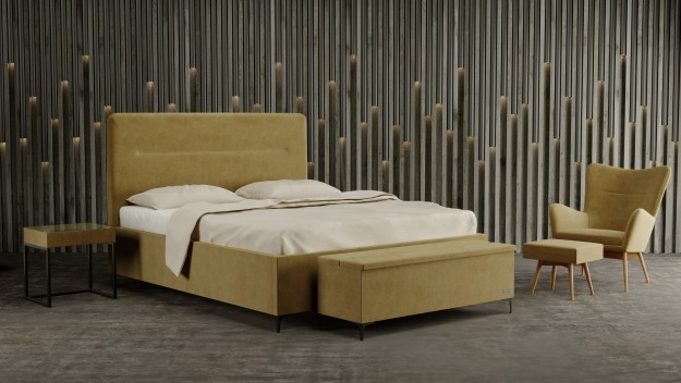 SOUL - designová čalouněná postel (typ potahu A)