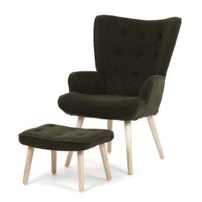 RELAXAČNÍ KŘESLO Relaxační křeslo, zelená, látka bouclé, AK-319 GRN2