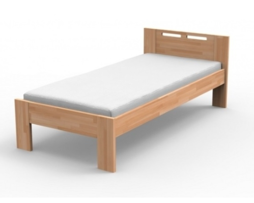 NELA - masivní buková postel s parketovým vzorem - Akce! 90 x 200 cm