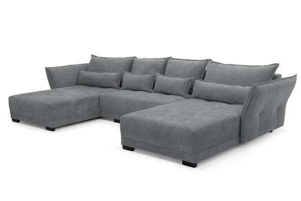 Rohová sedací souprava Comfort Deluxe U - šedá - rozkládací pohovka s úložným prostorem