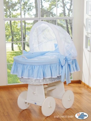 GLAMOUR BÍLÝ - proutěný košík se stříškou