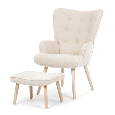 RELAXAČNÍ KŘESLO Relaxační křeslo, krémová, látka bouclé, AK-319 CRM2