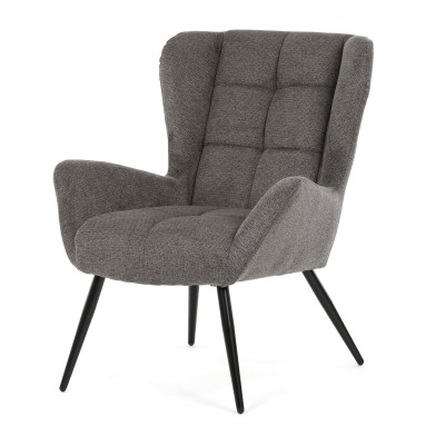 KŘESLO UŠÁK Křeslo ušák, šedá, látka, AK-H9206 GREY2