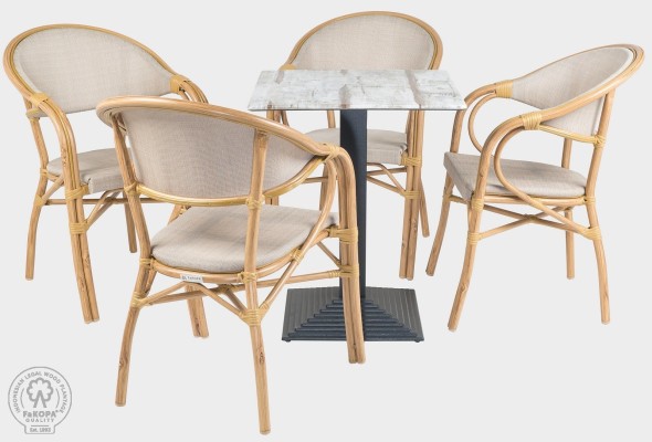 MILANO SET IV - jídelní set s křesly a stolem 60 x 60 cm