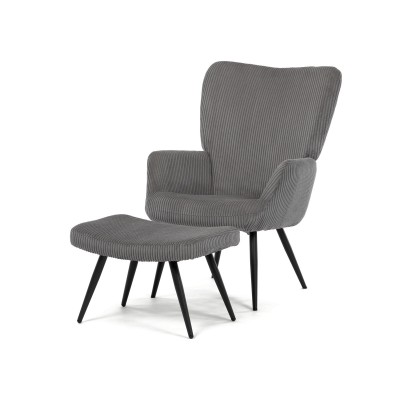 RELAXAČNÍ KŘESLO - manšestrová látka Relaxační křeslo, šedá, manšestrová látka, AK-L7285 GREY6