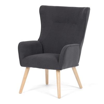 KŘESLO UŠÁK – manšestrová látka Křeslo ušák, šedá, manšestrová látka, AK-314 GREY2