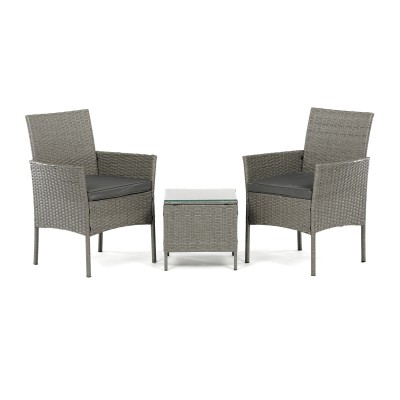ZAHRADNÍ / BALKÓNOVÝ SET 1+2 - polyratan, šedá - AZS-A1102 GREY