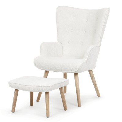 RELAXAČNÍ KŘESLO Relaxační křeslo, bílá, látka bouclé, AK-319 WT2