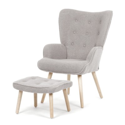 RELAXAČNÍ KŘESLO Relaxační křeslo, šedá, látka bouclé, AK-319 GREY2